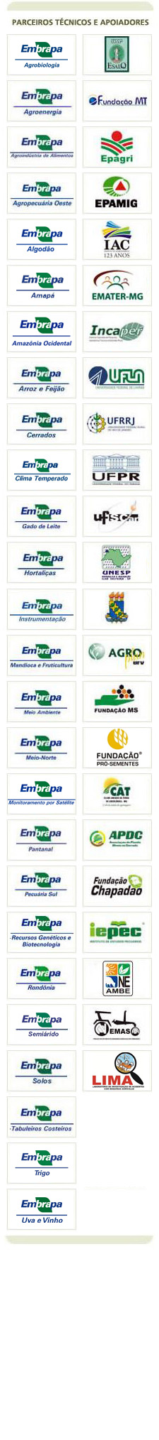 Parceiros Técnicos - Embrapa